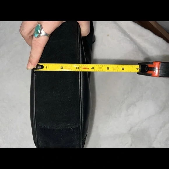 NWOT Etienne Aigner Black Leather & Suede Hobo Shoulder Bag Purse Y2K - Picture 5 of 11